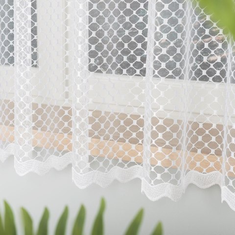 Firanka haftowana ze wzorem po całości, wys. 160cm, kolor biały 008283/020/001/000160/1