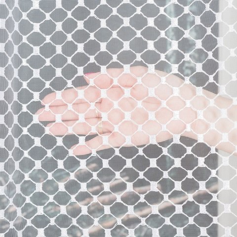 Firanka haftowana ze wzorem po całości, wys. 160cm, kolor biały 008283/020/001/000160/1