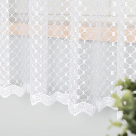 Firanka haftowana ze wzorem po całości, wys. 180cm, kolor biały 008283/020/001/000180/1