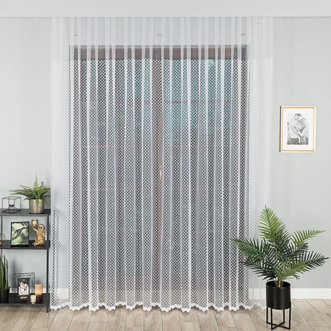 Firanka haftowana ze wzorem po całości, wys. 250cm, kolor biały 008283/020/001/000250/1