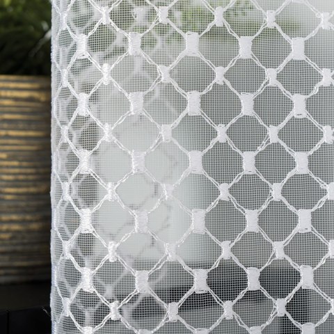 Firanka haftowana ze wzorem po całości, wys. 250cm, kolor biały 008283/020/001/000250/1