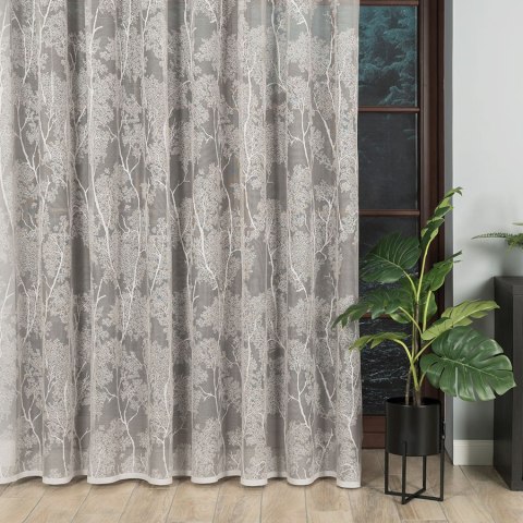 Firanka żakardowa ze wzorem po całości, wys. 250cm, kolor szary 054257/000/002/000250/1