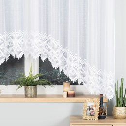 FELICJA Firanka żakardowa gotowa ze wzorem na samym dole, 160x300cm, kolor biały 018989/FBL/001/300160/