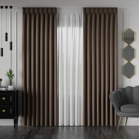 MIRABEL Tkanina na zasłony, wys. 320cm, kolor 910 brązowy 065579/TDP/910/000320/1