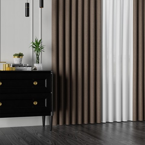 MIRABEL Tkanina na zasłony, wys. 320cm, kolor 910 brązowy 065579/TDP/910/000320/1