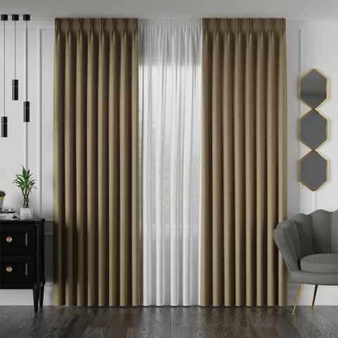 MIRABEL Tkanina na zasłony, wys. 320cm, kolor 921 oliwkowy zielony 065579/TDP/921/000320/1