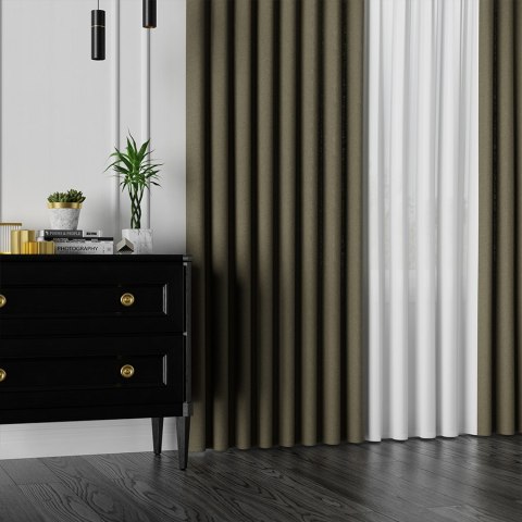 MIRABEL Tkanina na zasłony, wys. 320cm, kolor 922 ciemny zielony 065579/TDP/922/000320/1