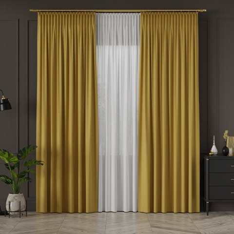 MIRABEL Tkanina na zasłony, wys. 320cm, kolor 925 żółty 065579/TDP/925/000320/1