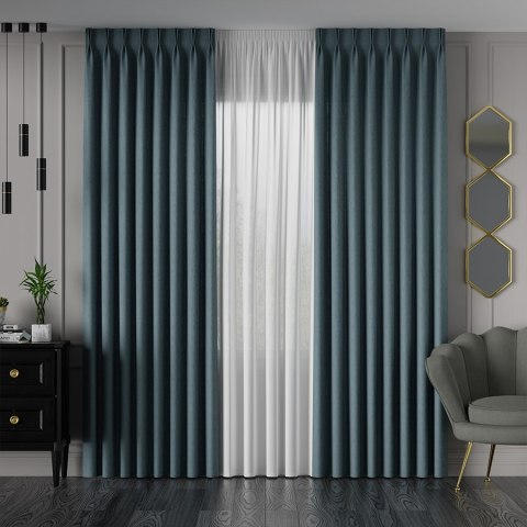 MIRABEL Tkanina na zasłony, wys. 320cm, kolor 927 petrol/ ciemny turkusowy 065579/TDP/927/000320/1