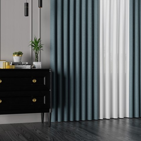 MIRABEL Tkanina na zasłony, wys. 320cm, kolor 927 petrol/ ciemny turkusowy 065579/TDP/927/000320/1