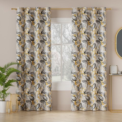 PERUGA Tkanina na zasłony bawełniana PANAMA, 142cm, kolor musztardowy (dostępna do wyczerpania zapasów) D00008/PAN/001/1420