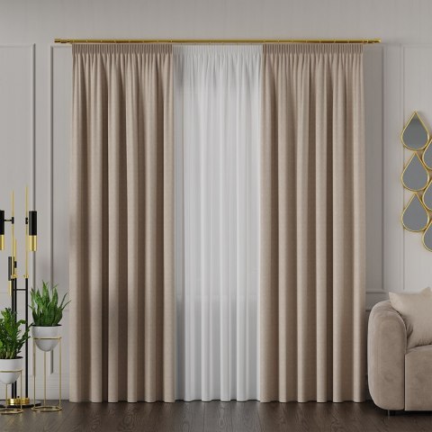 RUFUS Tkanina na zasłony dwustronna, wys. 320cm, kolor 660 beżowy TD0017/TDP/660/000320/1
