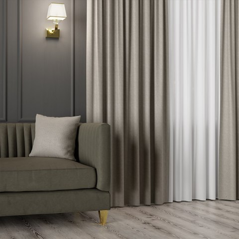 RUFUS Tkanina na zasłony dwustronna, wys. 320cm, kolor 661 ciemny chłodny kremowy TD0017/TDP/661/000320/1