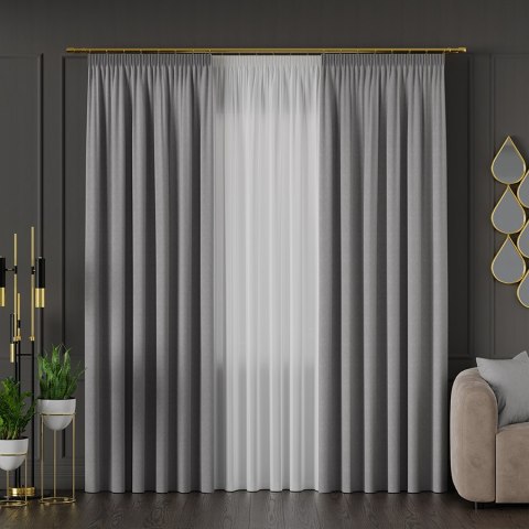 RUFUS Tkanina na zasłony dwustronna, wys. 320cm, kolor 666 jasny szary TD0017/TDP/666/000320/1