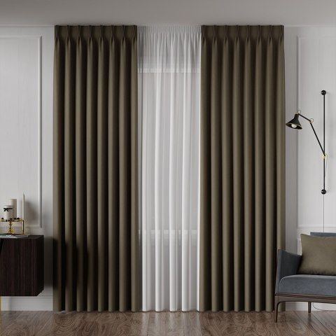 RUFUS Tkanina na zasłony dwustronna, wys. 320cm, kolor 671 turkusowo-beżowy TD0017/TDP/671/000320/1