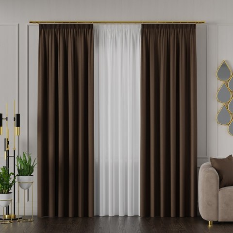 RUFUS Tkanina na zasłony dwustronna, wys. 320cm, kolor 674 brązowy TD0017/TDP/674/000320/1
