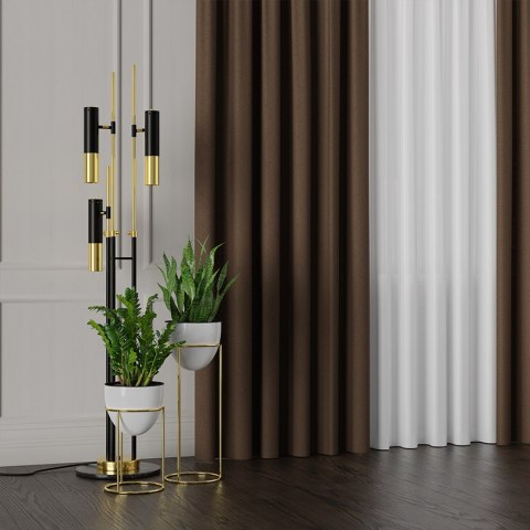 RUFUS Tkanina na zasłony dwustronna, wys. 320cm, kolor 674 brązowy TD0017/TDP/674/000320/1