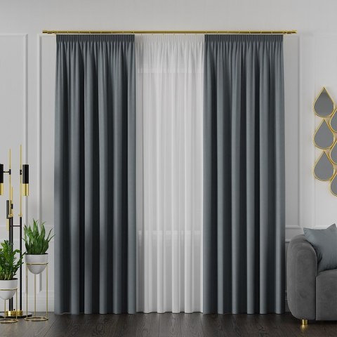 RUFUS Tkanina na zasłony dwustronna, wys. 320cm, kolor 675 szaroniebieski TD0017/TDP/675/000320/1