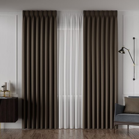 RUFUS Tkanina na zasłony dwustronna, wys. 320cm, kolor 680 ciemny brązowy TD0017/TDP/680/000320/1