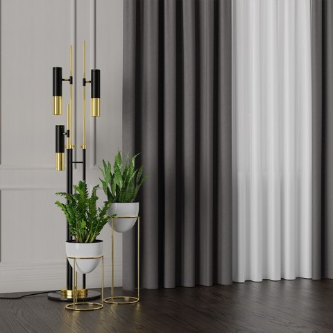 RUFUS Tkanina na zasłony dwustronna, wys. 320cm, kolor 681 ciemny szary TD0017/TDP/681/000320/1