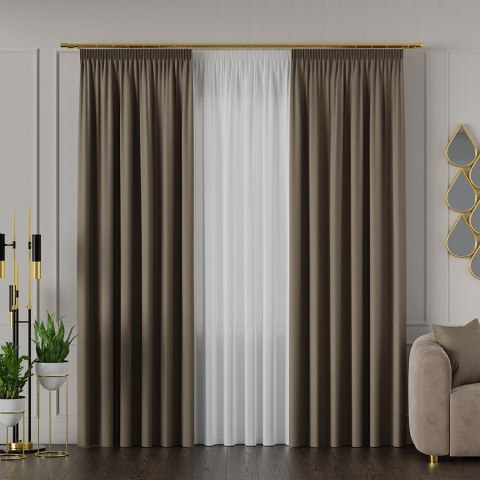 RUFUS Tkanina na zasłony dwustronna, wys. 320cm, kolor 714 jasny brązowy TD0017/TDP/714/000320/1