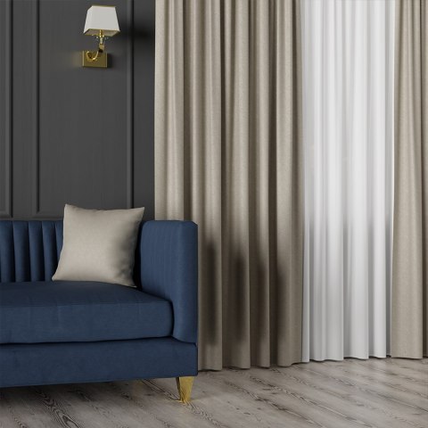 RUFUS Tkanina na zasłony dwustronna, wys. 320cm, kolor 771 ciemny kremowy TD0017/TDP/771/000320/1