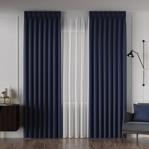 RUFUS Tkanina na zasłony dwustronna, wys. 320cm, kolor 799 granatowy TD0017/TDP/799/000320/1