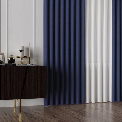 RUFUS Tkanina na zasłony dwustronna, wys. 320cm, kolor 799 granatowy TD0017/TDP/799/000320/1