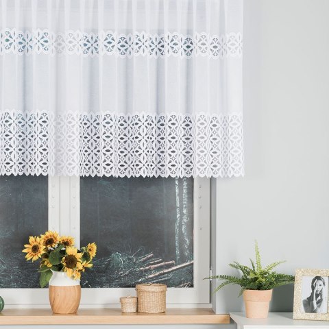 Firanka żakardowa, pasowa, wys. 100cm, kolor biały 018869/000/001/000100/1
