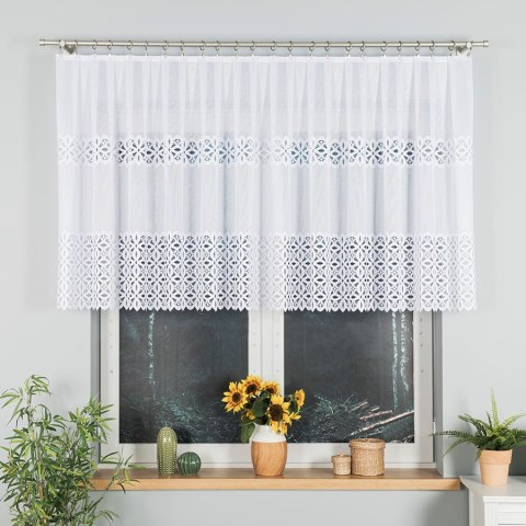 Firanka żakardowa, pasowa, wys. 100cm, kolor biały 018869/000/001/000100/1
