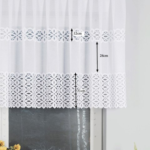 Firanka żakardowa, pasowa, wys. 100cm, kolor biały 018869/000/001/000100/1