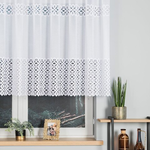 Firanka żakardowa, pasowa, wys. 120cm, kolor biały 018869/000/001/000120/1