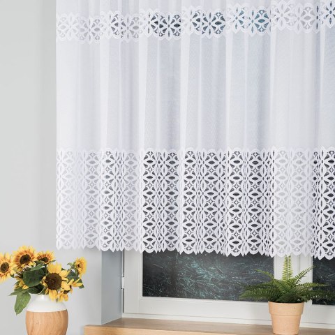Firanka żakardowa, pasowa, wys. 130cm, kolor biały 018869/000/001/000130/1