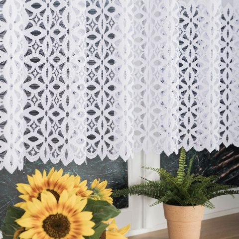 Firanka żakardowa, pasowa, wys. 130cm, kolor biały 018869/000/001/000130/1