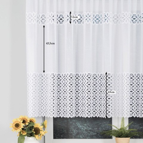 Firanka żakardowa, pasowa, wys. 130cm, kolor biały 018869/000/001/000130/1