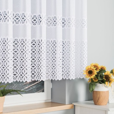Firanka żakardowa, pasowa, wys. 140cm, kolor biały 018869/000/001/000140/1