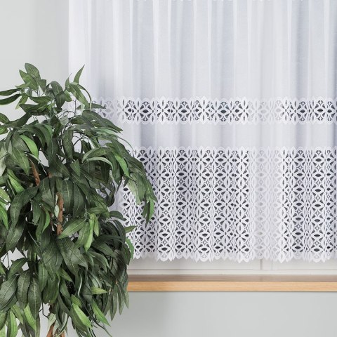 Firanka żakardowa, pasowa, wys. 150cm, kolor biały 018869/000/001/000150/1