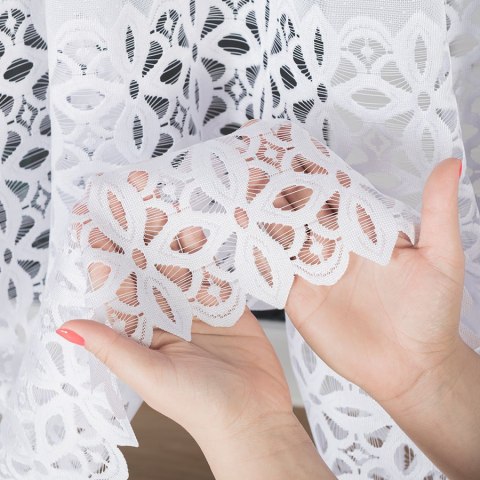 Firanka żakardowa, pasowa, wys. 150cm, kolor biały 018869/000/001/000150/1