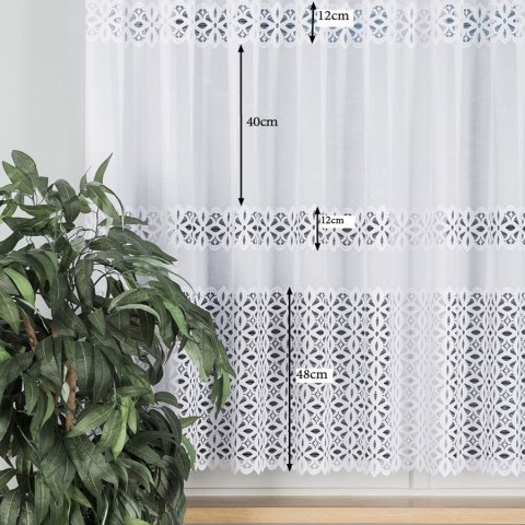 Firanka żakardowa, pasowa, wys. 150cm, kolor biały 018869/000/001/000150/1