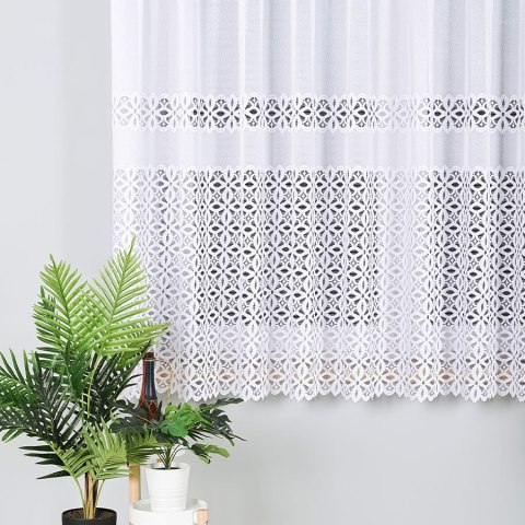 Firanka żakardowa, pasowa, wys. 170cm, kolor biały 018869/000/001/000170/1