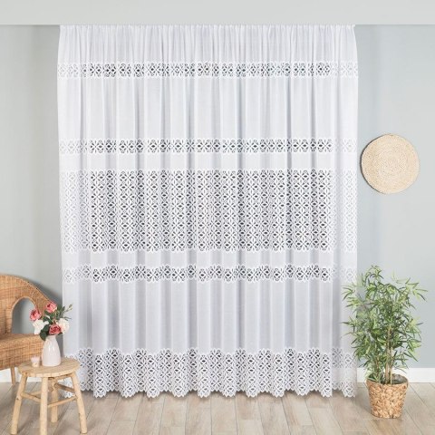 Firanka żakardowa, pasowa, wys. 300cm, kolor biały 018869/000/001/000300/1