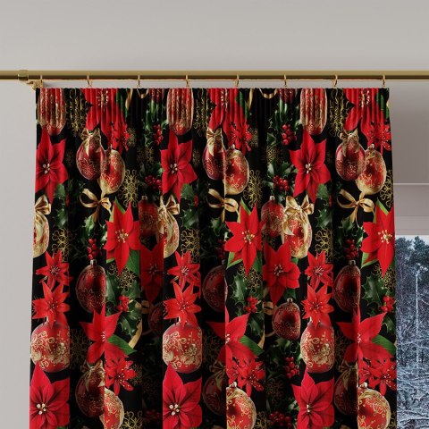 ZŁOTE BOMBKI Tkanina na zasłony NINA WODOODPORNA, 160cm, kolor czerwono czarny DBN172/NIW/001/160000/1