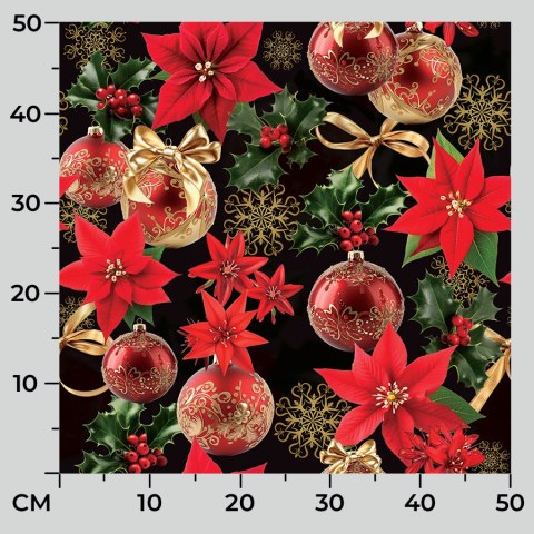 ZŁOTE BOMBKI Tkanina na zasłony NINA WODOODPORNA, 160cm, kolor czerwono czarny DBN172/NIW/001/160000/1
