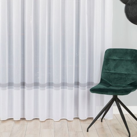 Firanka żakardowa, pasowa z ołowianką, wys. 280cm, kolor 020 biały z szarym 000380/OLO/020/280000/1