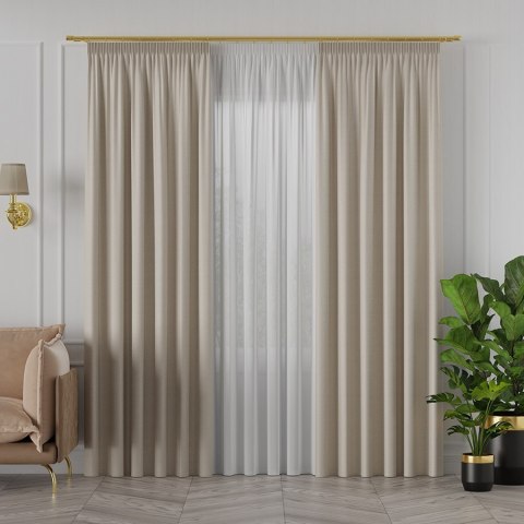 FRIDA Tkanina na zasłony dwustronna, wys. 310cm, kolor 002 beżowy 029120/TDP/002/000310/1