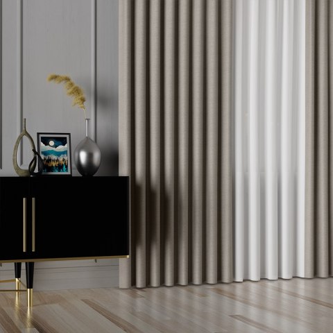 FRIDA Tkanina na zasłony dwustronna, wys. 310cm, kolor 004 ciemny beżowy 029120/TDP/004/000310/1