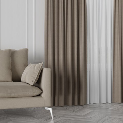 FRIDA Tkanina na zasłony dwustronna, wys. 310cm, kolor 011 brązowy 029120/TDP/011/000310/1