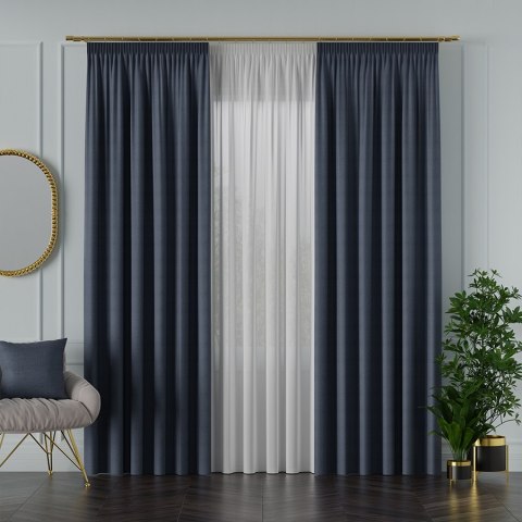 FRIDA Tkanina na zasłony dwustronna, wys. 310cm, kolor 013 granatowy 029120/TDP/013/000310/1