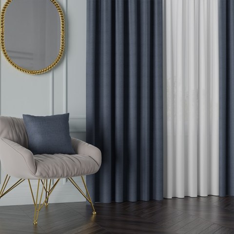 FRIDA Tkanina na zasłony dwustronna, wys. 310cm, kolor 013 granatowy 029120/TDP/013/000310/1