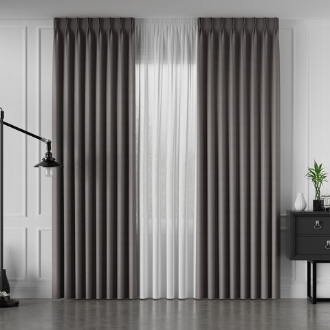 FRIDA Tkanina na zasłony dwustronna, wys. 310cm, kolor 015 ciemny szary 029120/TDP/015/000310/1